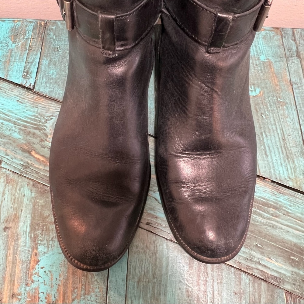 Anne Klein Black Leather Riding Cailin Boots Size 10M - Picture 7 of 11